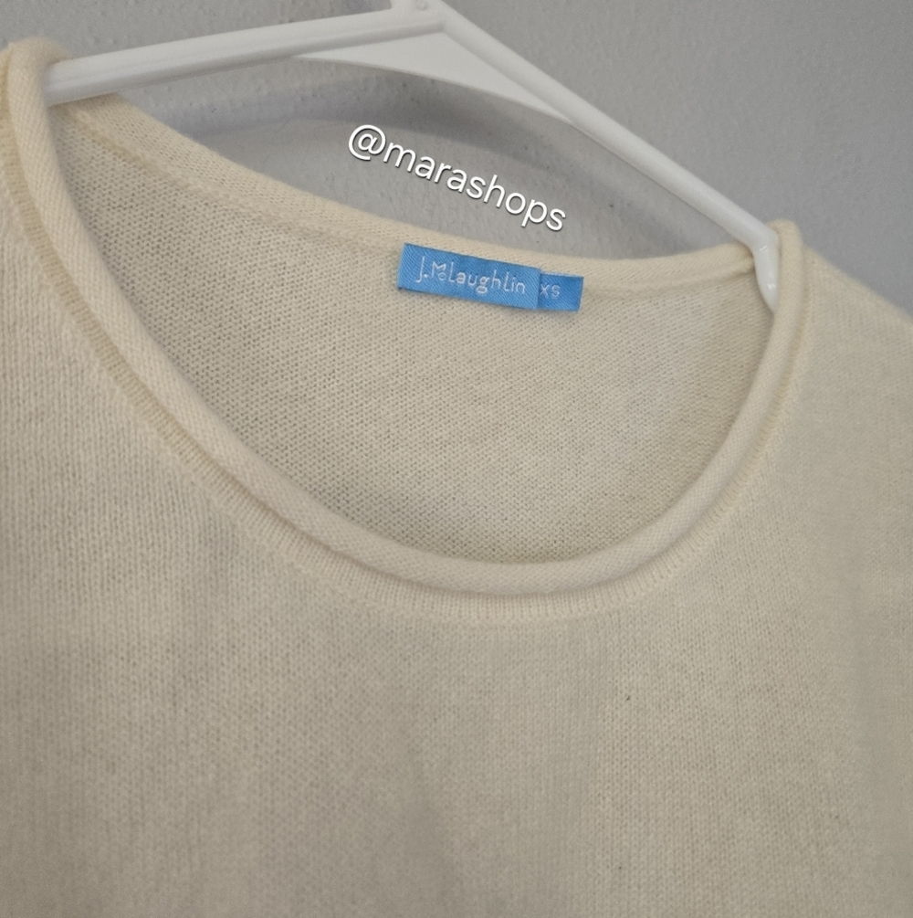 J. Mclaughlin Caitie Cream Cashmere Sweater - Picture 4 of 7